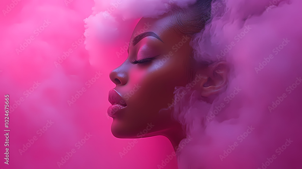 Woman with smoke entwined in her hair Woman with smoke entwined in her hair