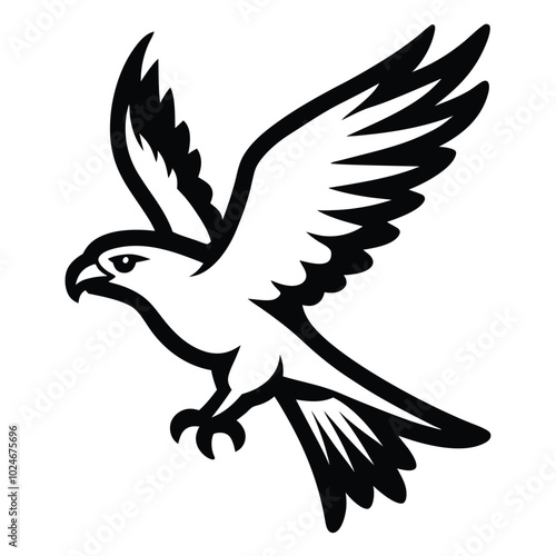 Solid color Rough-Legged Hawk (Rough-Legged Buzzard) animal vector design