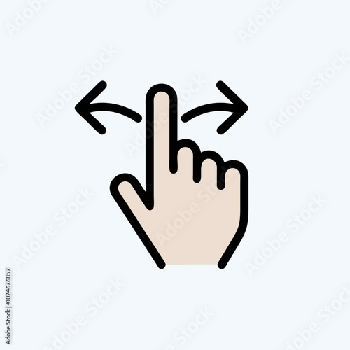 Swipe Gesture Icon for Touchscreen Interfaces.