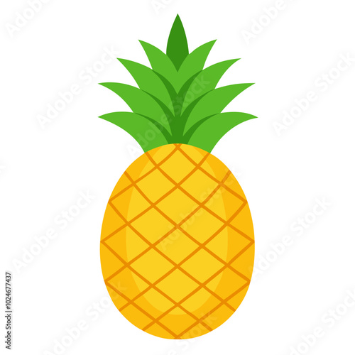 pineapple vector illustration - vector illustration of pineapple isolated on white, pineapple vector art