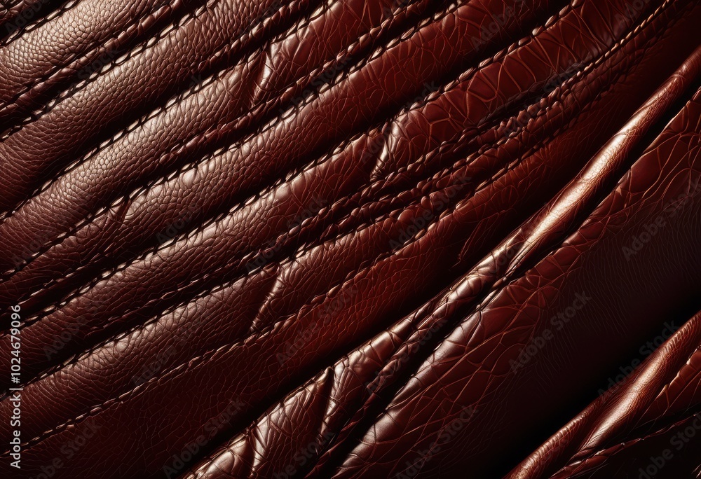 Fototapeta premium close view luxurious leather textures showcasing intricate patterns designs highlighting richness detail, artisan, alternative, aesthetic, beautiful