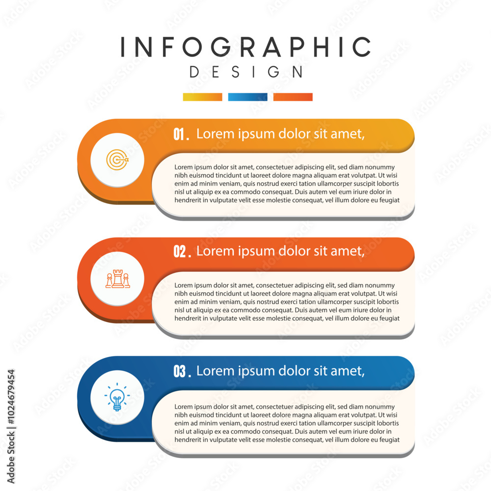 Three steps line stylish infographic template Three steps line stylish infographic template