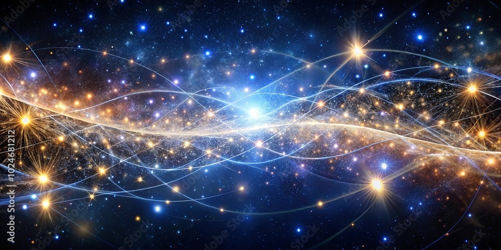 Fototapeta premium Cosmic Web of Intertwined Energy, Illuminating the Infinite Void