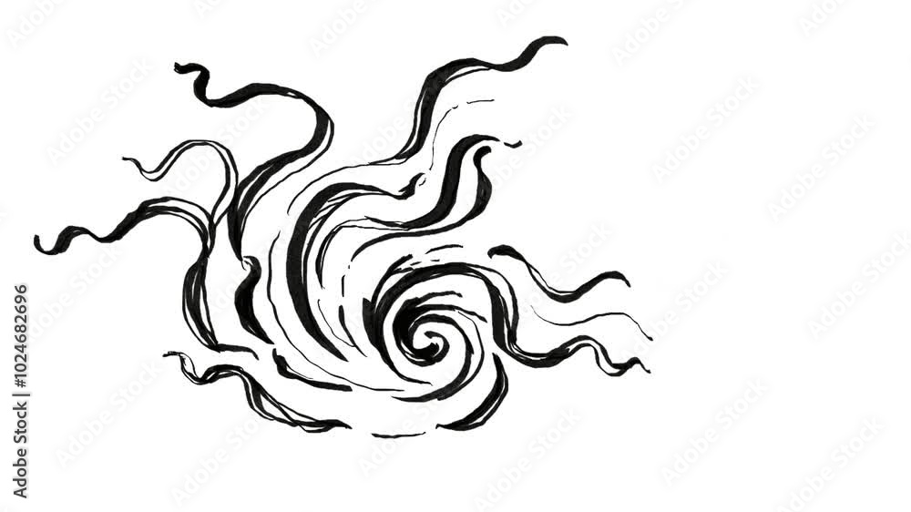 Abstract Flowing Black Line Art Time-Lapse Video - Swirling Ink Wave Design with Organic, Curved Patterns and Dynamic Motion - Hand-drawn Digital Artwork Abstract Flowing Black Line Art Time-Lapse Video - Swirling Ink Wave Design with Organic, Curved Patterns and Dynamic Motion - Hand-drawn Digital Artwork