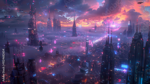 astarte.ai: Futuristic Cyberpunk Cityscape with Neon Lights