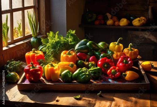 brightly colored ingredients artfully arranged culinary inspiration showcasing vibrancy food presentation, colors, arrangement, vibrant, vegetables