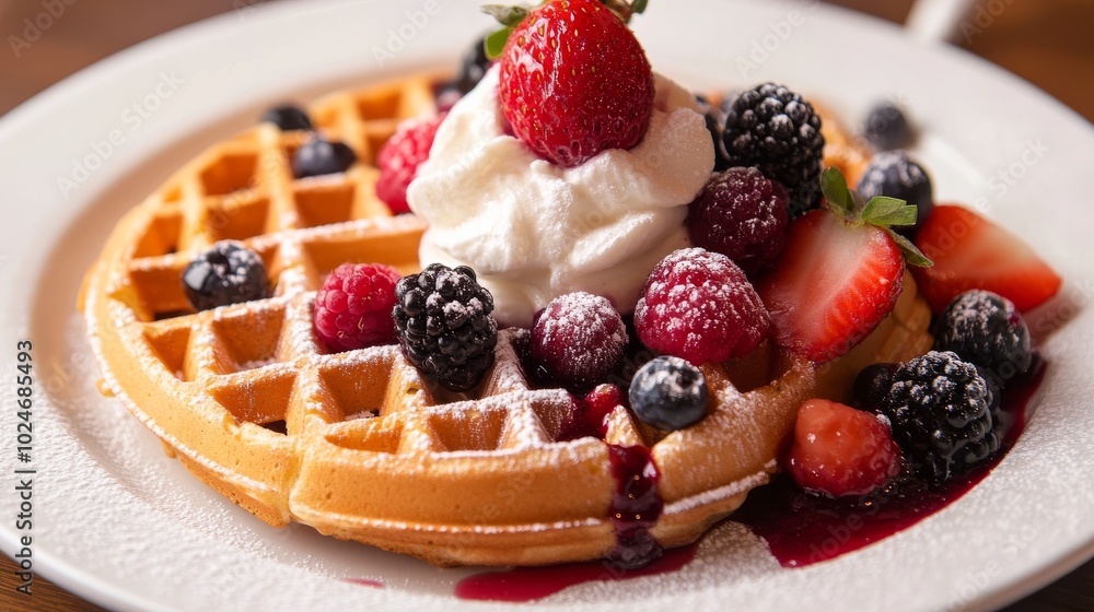 Waffles and berries: a classic combo Waffles and berries: a classic combo