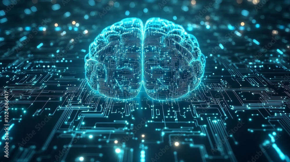 A digital representation of a brain surrounded by a circuit-like background, symbolizing technology and intelligence. A digital representation of a brain surrounded by a circuit-like background, symbolizing technology and intelligence.