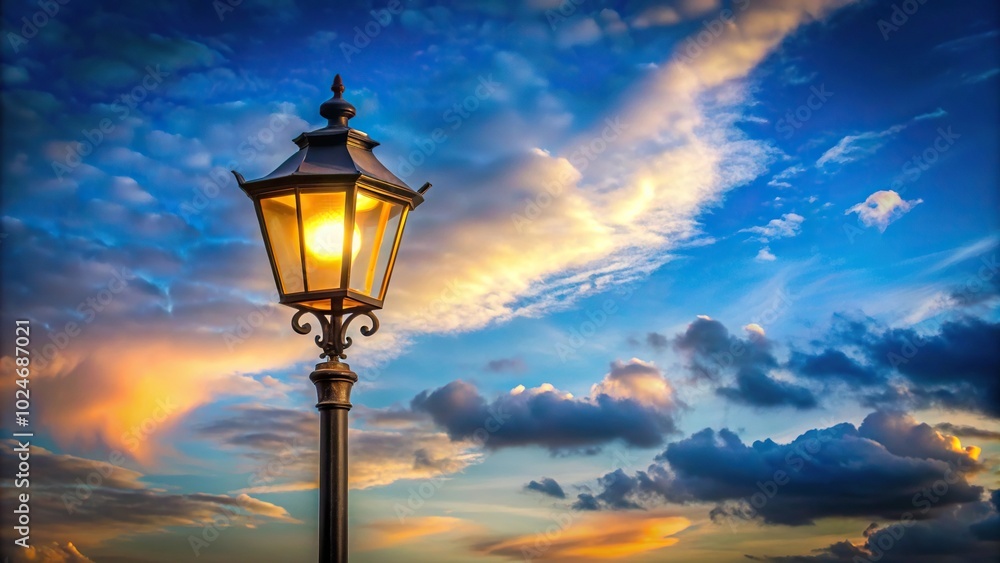 Obraz premium Street lamp overlooking the sky