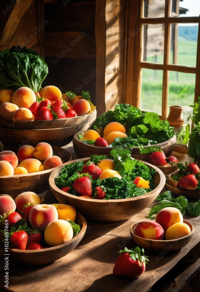 vibrant bowls displaying fresh farm produce featuring lush colorful organic ingredients perfect farm table inspiration, vegetable, fruit, harvest, culinary vibrant bowls displaying fresh farm produce featuring lush colorful organic ingredients perfect farm table inspiration, vegetable, fruit, harvest, culinary