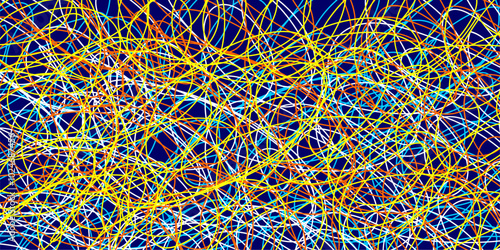 Colored tangled pattern. Abstract chaotic texture. Background with lines and waves. Art creation