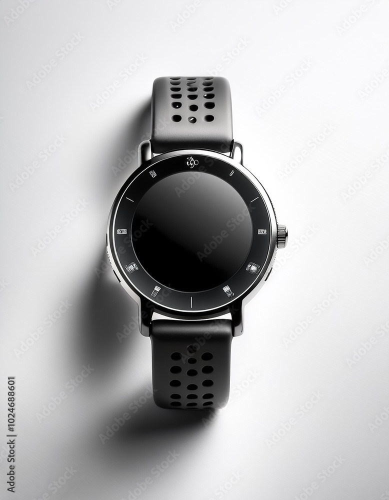 Smartwatch lying down on a white background Smartwatch lying down on a white background