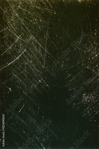 Blank grained film strip texture background with heavy grain, dust and light leak