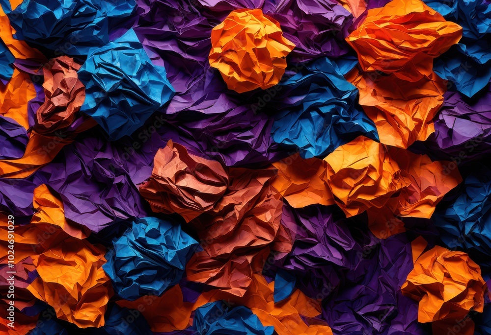 close detailed vibrant crumpled paper textures showcasing vivid patterns colors abstract format, art, artwork, background, canvas, composition, creative close detailed vibrant crumpled paper textures showcasing vivid patterns colors abstract format, art, artwork, background, canvas, composition, creative