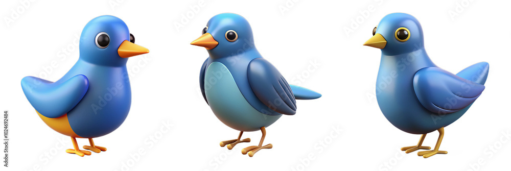 3d render set of bird isolated on transparent background Cartoon Illustration in plastic style 3d render set of bird isolated on transparent background Cartoon Illustration in plastic style