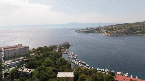 Croatia Bakar small village Europe over drone