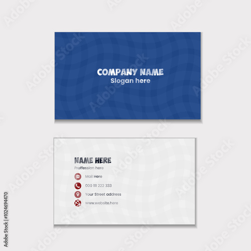 blue and white business card template