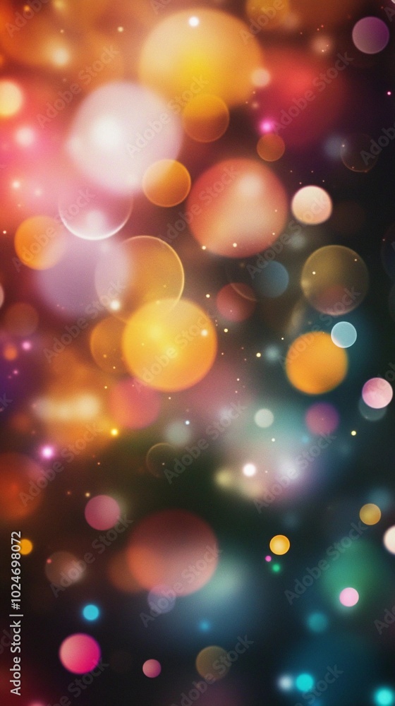 Obraz premium bokeh texture background, vibrant and colorful circles of light, soft blur effect, glowing atmosphere, perfect for design projects, bright and abstract with a magical feel