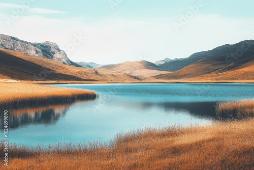 A stunning natural landscape with cool hues and a vibrant social media magazine cover. The natural elements are beautiful and simple, adding a sense of art. The cool tones create a serious atmosphere.