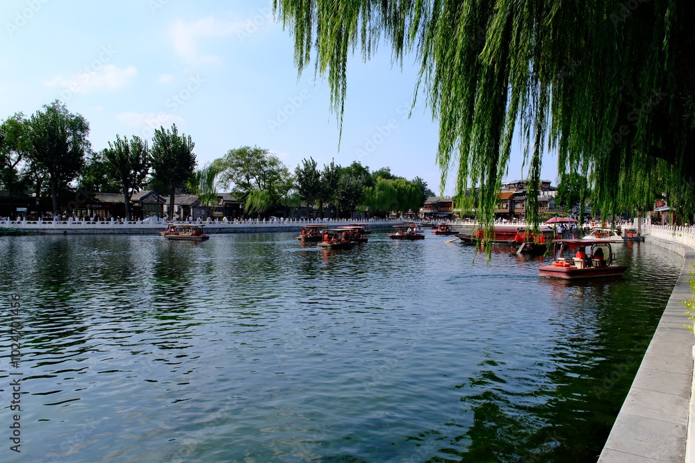 Shichahai lake in Beijing, China. Tourist attraction Shichahai lake in Beijing, China. Tourist attraction
