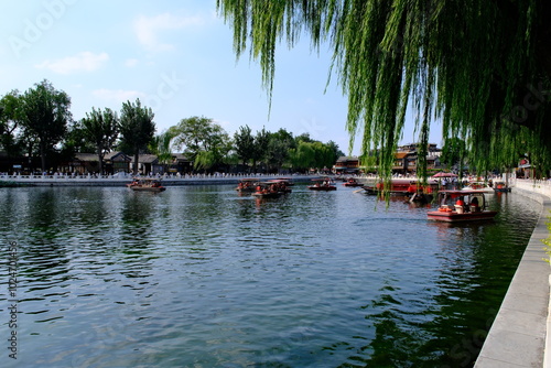 Shichahai lake in Beijing, China. Tourist attraction photo