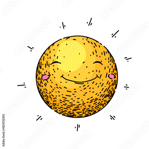 sunrise sun hand drawn. sunset sunshine, rays energy, star heliosphere sunrise sun vector sketch. isolated color illustration