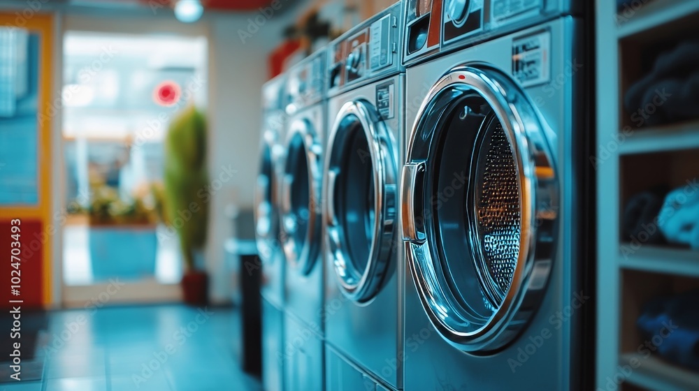 Washers in laundry shop Washers in laundry shop