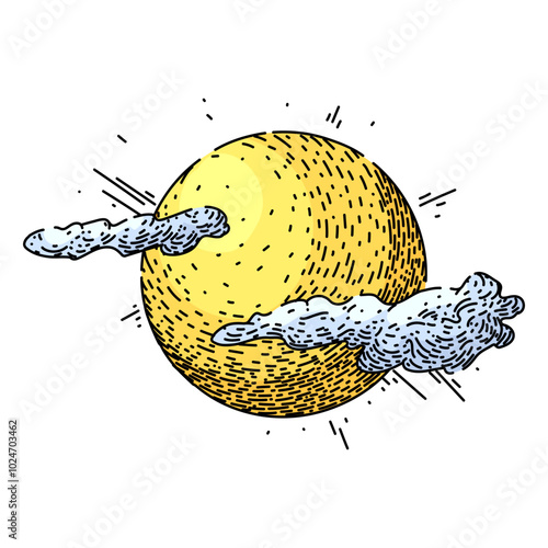 rays sun hand drawn. energy star, heliosphere photosynthesis, ultraviolet eclipse rays sun vector sketch. isolated color illustration