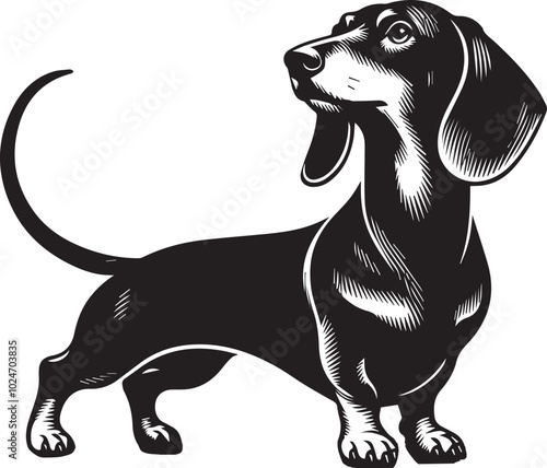 Dachshund dog cute vector