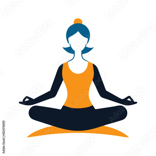 silhouette of yoga woman Vintage Tshirt graphics vector illustration