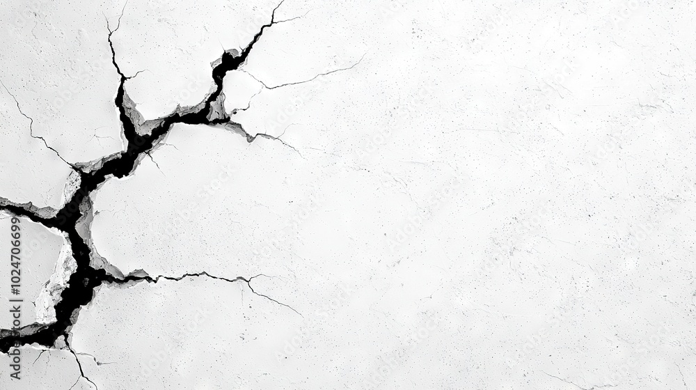 Wall crack with water flowing Wall crack with water flowing