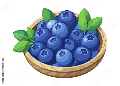blueberries in a basketblueberry illustration - vector illustration of blueberry isolated on white, blueberry vector art