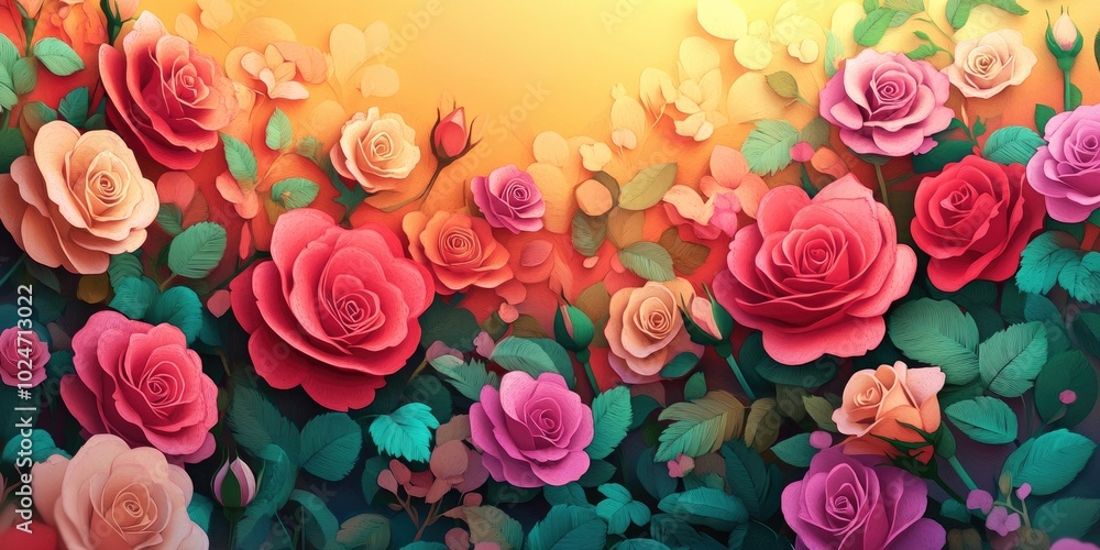 Roses in full bloom at the base of the wall, Roses blooming at the base of a wall Roses in full bloom at the base of the wall, Roses blooming at the base of a wall