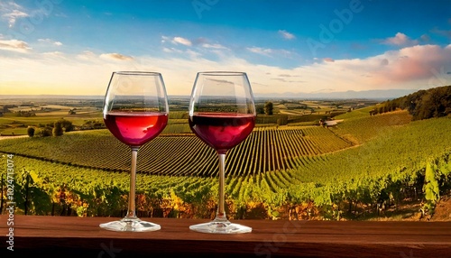 ボジョレーヌーボー　wine　ワイン畑の風景