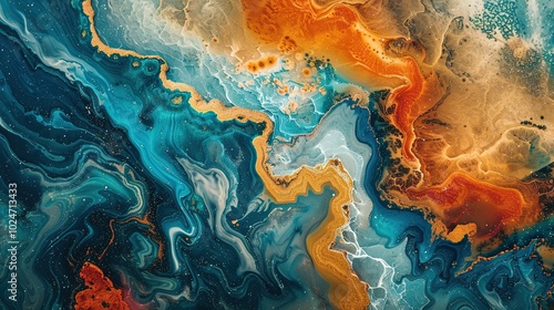 Vibrant abstract fluid patt...