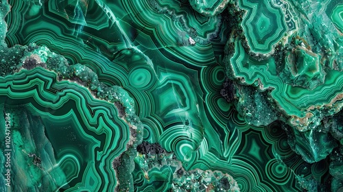 Close-up of green malachite...