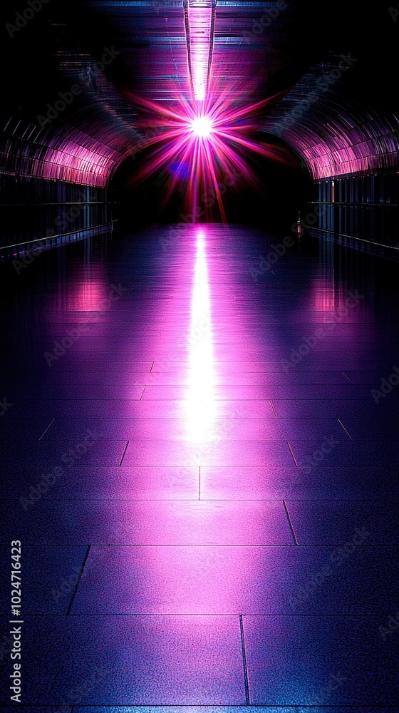 A dark tunnel lit by a bright light at both ends A dark tunnel lit by a bright light at both ends