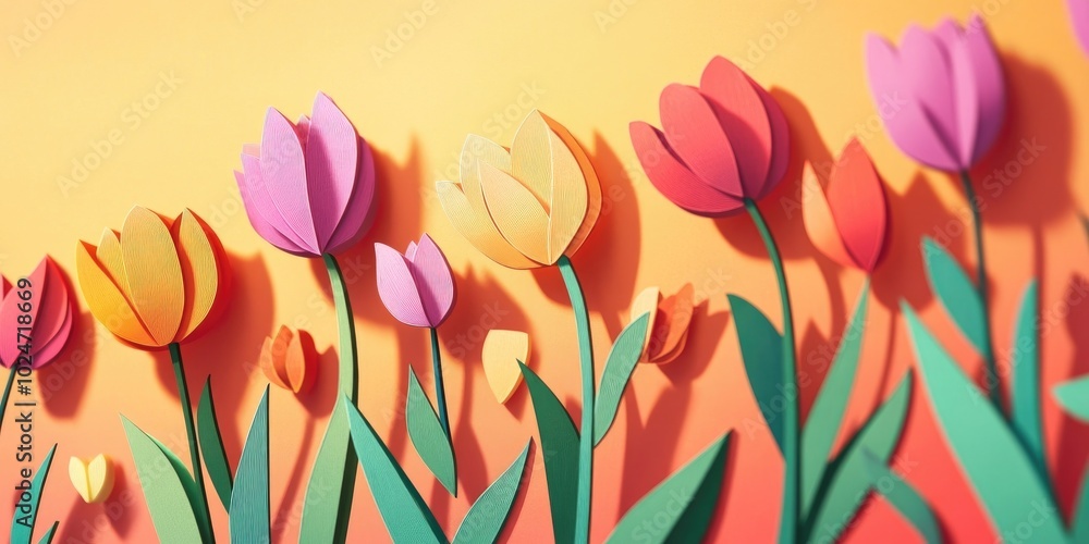 Collection of close-up tulip flowers featuring a shallow depth of field, Close-up of tulip flowers with shallow depth of field Collection of close-up tulip flowers featuring a shallow depth of field, Close-up of tulip flowers with shallow depth of field