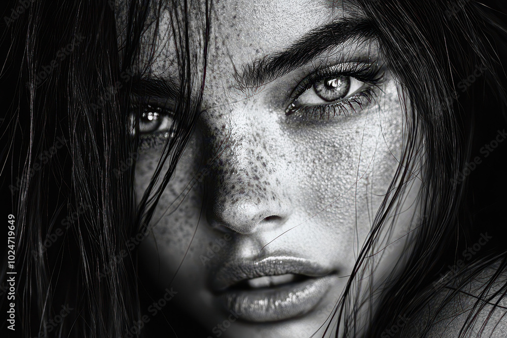 Striking Black and White Portrait: Exploring Intensity and Emotion Striking Black and White Portrait: Exploring Intensity and Emotion