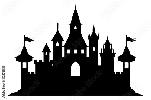 Castle Silhouette | vector silhouette illustration on white background