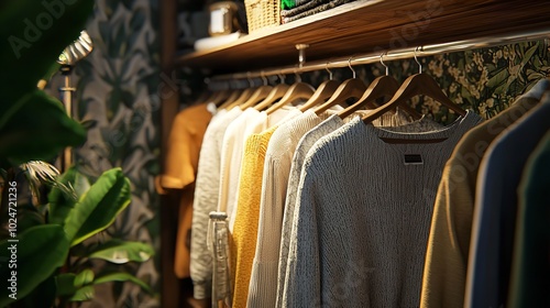 clothes rack in a clothing store