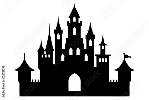 Castle Silhouette | vector silhouette illustration on white background