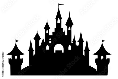 Castle Silhouette | vector silhouette illustration on white background