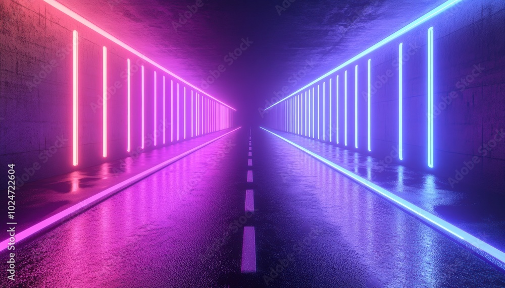 Neon Tunnel Road. Neon Tunnel Road.