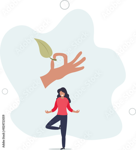 relaxation and love of nature. yoga classes in the fresh air. ecology concept.flat design with people.