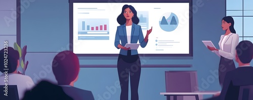 Businesswoman Presenting AI...