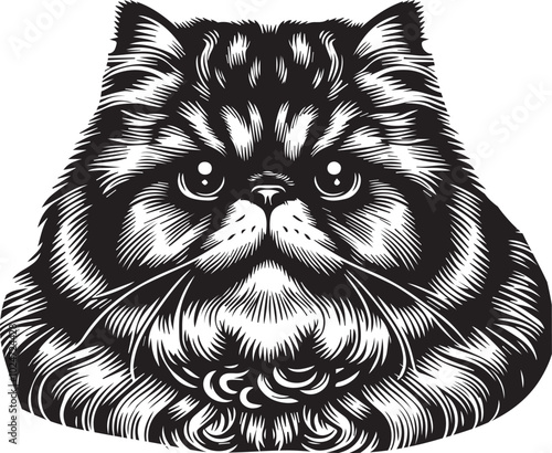 Persian cat big hair cute vector