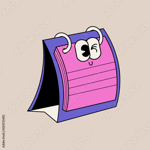Doodle cute character illustration calendar sticker