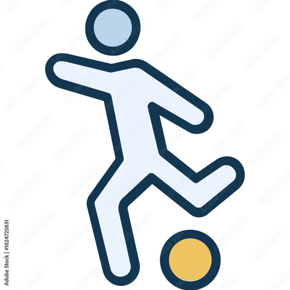Striking Football vector icon with an isolated background Striking Football vector icon with an isolated background