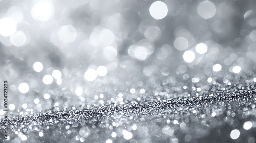 Shimmering silver sparkling lights create festive and magical atmosphere Shimmering silver sparkling lights create festive and magical atmosphere